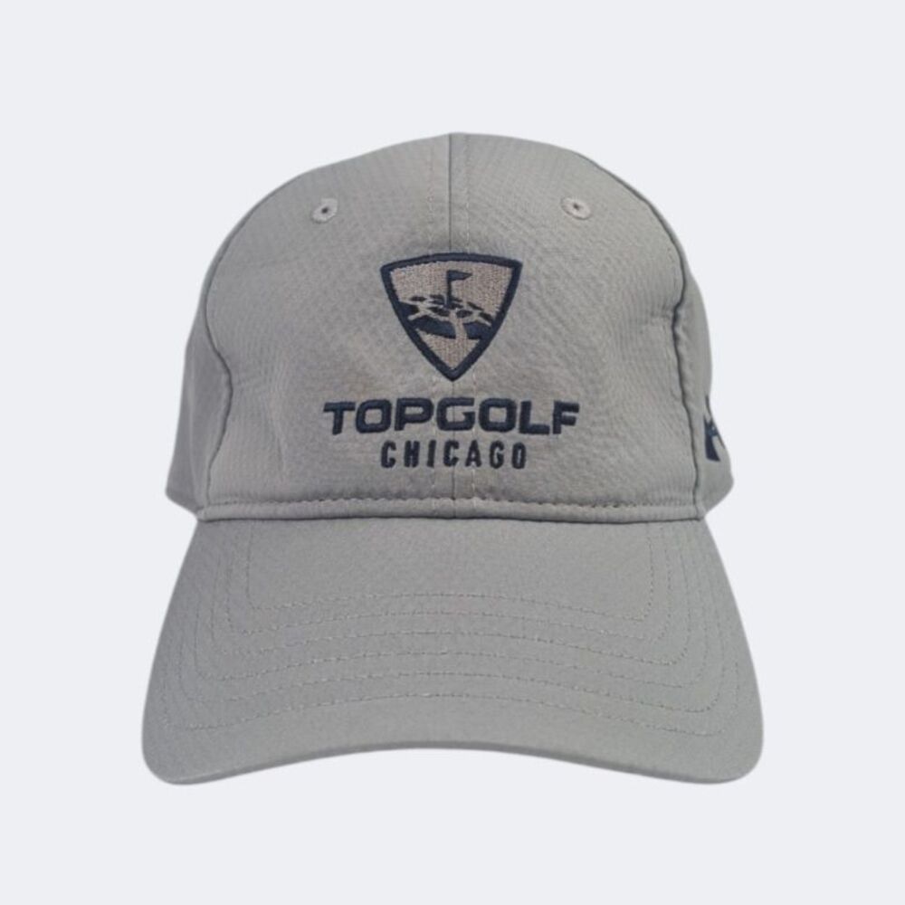 Top Golf Chicago Gray Adjustable Cap Strap Back Under Armour OSFA Quick Dry